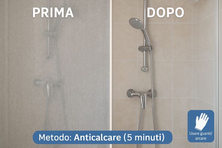 Lavaggio doccia con Anticalcare